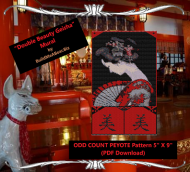 Double Beauty Geisha Mural Pattern ODD COUNT Peyote (PDF DOWNLOAD)