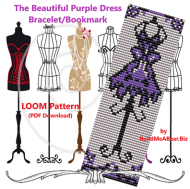 Beautiful Purple Dress Bracelet Loom Pattern (PDF DOWNLOAD)