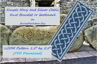 Simple Celtic Navy and Silver Bracelet LOOM Pattern (PDF DOWNLOAD)