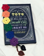 Finished Floral Beauty and Rainbow Crocheted Bookmark