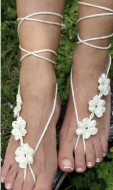 Finished White Quadruple Flower Mermaid Shoes