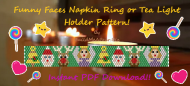 Christmas Funny Faces Napking Ring / Tea Light Holder (PDF Download)