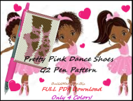 Pink Ballet Shoes G2 Pen Pattern (PDF DOWNLOAD)